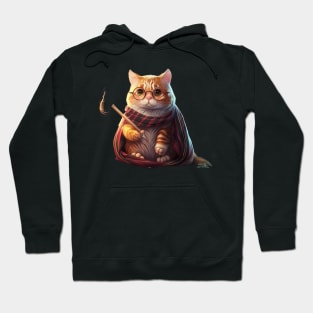 Cute Wand Wizard Cat Hoodie